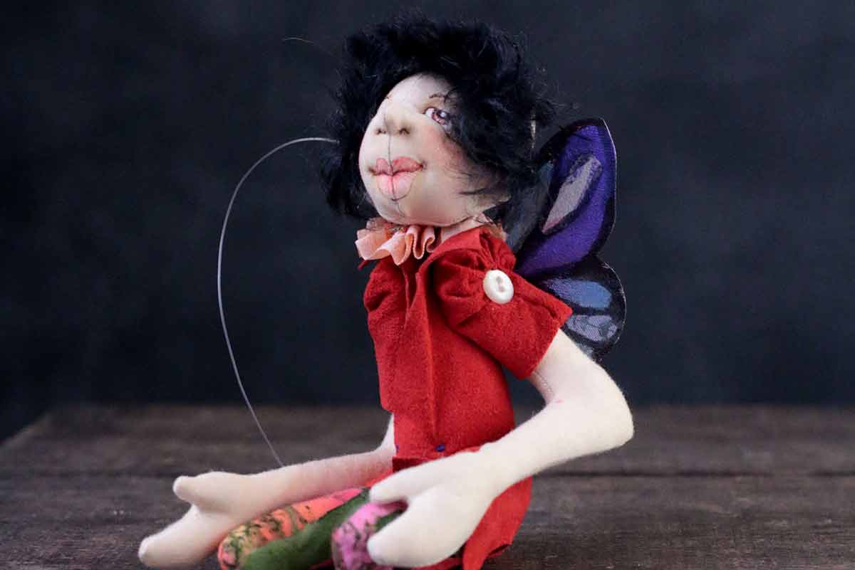 fairy 6 - cloth magic art doll by karen shifton
